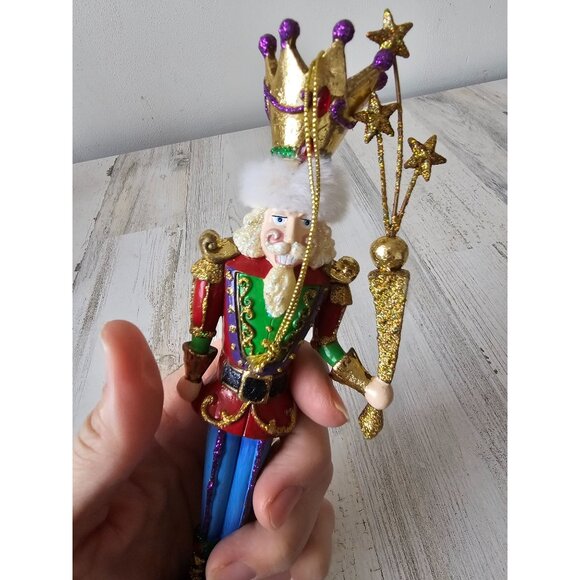 Glitter nutcracker star ornament large unique sparkle Xmas tree - Picture 5 of 7